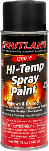 RUTLAND PRODUCTS 80 Pintura en aerosol de alta temperatura, onzas líquidas (paquete de 1), negro, 12