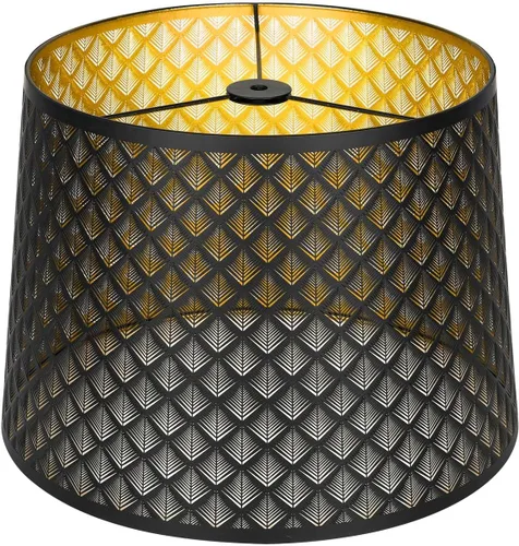 Pantalla de Lámpara Grande con Proceso de Grabado en Metal, ALUCSET Drum Pantallas Grandes para Lámpara de Mesa y Lámpara de Piso, Diseño de Flecha,