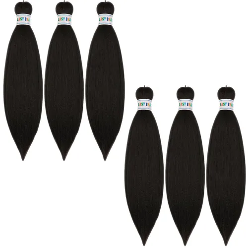 Miniatura 4 de Leticia - Cabello estirado para trenzar, color negro, 16 pulgadas, paquetes de 6