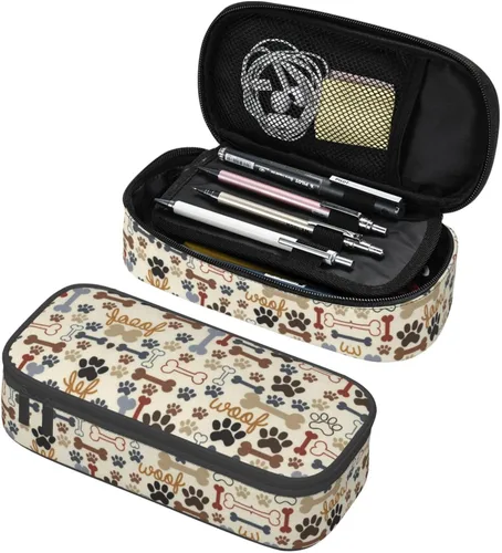 Miniatura 20 de Estuche organizador de lápices con patrón de gato negro, gran capacidad, papelería con cremallera, suministros escolares, bolsa para lápices