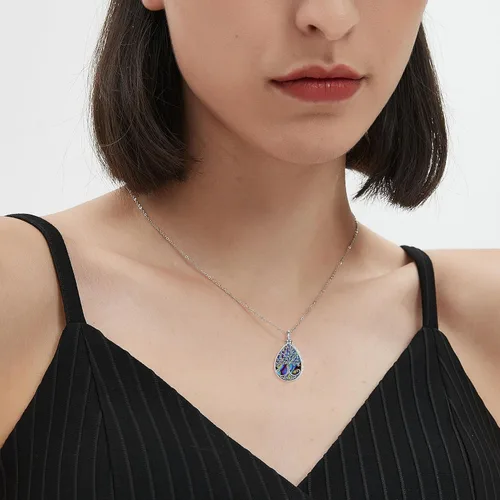 Miniatura 64 de Collar con colgante de urna de cenizas de cremación y árbol de la vida para mujer, plata de ley US1
