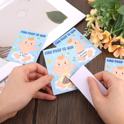 Miniatura 7 de 50 tarjetas para rascar, divertidos juegos de baby shower, tarjetas creativas para revelar el género, suministros de actividades adecuadas para baby