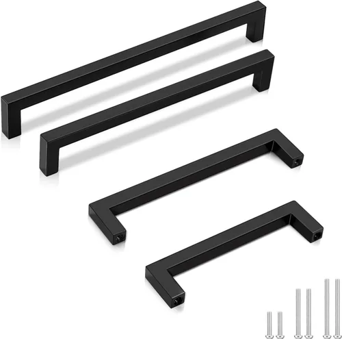 Miniatura 10 de GOBEKOR Paquete de 10 manijas sólidas de níquel cepillado para gabinetes de cocina con orificios centrales de 5 pulgadas, tiradores de cajón