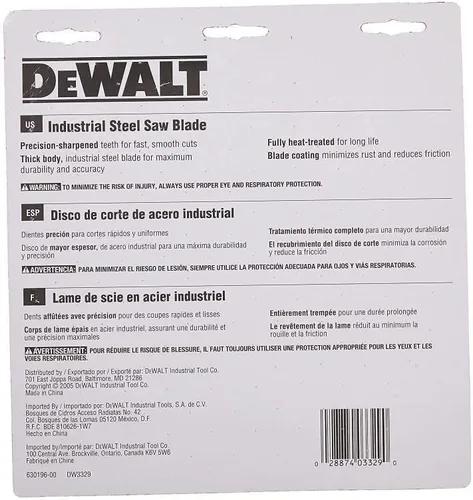 Miniatura 6 de DEWALT Hoja de sierra circular, 7 1/4 pulgadas, 68 dientes, corte de metales (DW3329)