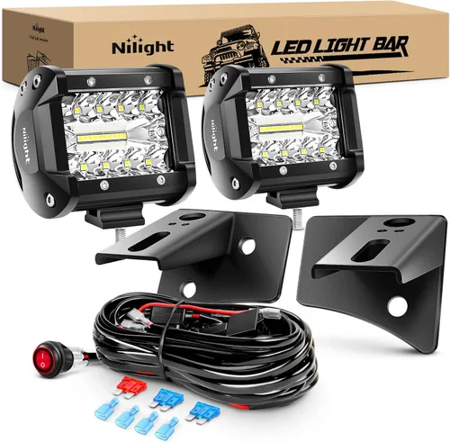 Miniatura 11 de Nilight - Luces LED marinas combinadas de punto de inundación de 4 pulgadas, 2 unidades, luces de navegación, iluminación de cubierta de pontón