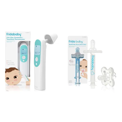Miniatura 7 de Termómetro Frida Baby, termómetro infrarrojo 3 en 1 para oído, frente y sin contacto, termómetro de fiebre para bebé, lactantes, niños pequeños