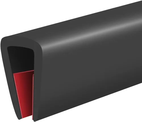 Miniatura 37 de Borde de goma protector autoadhesivo para chapa, material de etileno propileno dieno, ajuste de 1/16 pulgadas (1.6 mm), longitud 10 pies