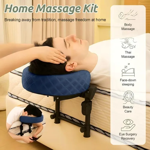 Miniatura 2 de Reposacabezas de masaje para cama, cuna ajustable para masaje facial en casa, kit de mesa de masaje portátil para colchón de dormir, almohada boca