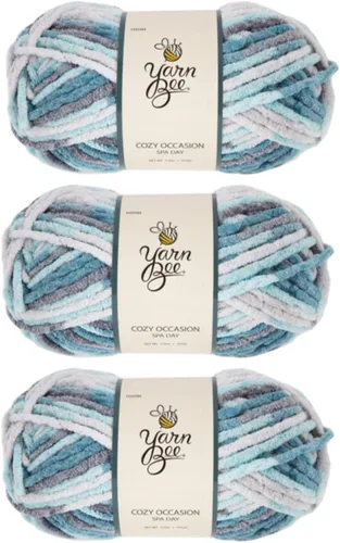 Miniatura 11 de Hilo Yarn Bee súper voluminoso para crochet y tejer – Rollo suave – 92,4 metros de hilo 100% poliéster para crochet, mantas, sombreros y más