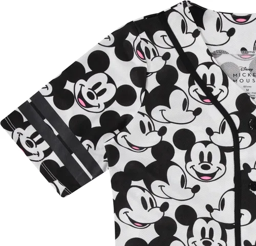 Miniatura 9 de Disney Camiseta de béisbol de Mickey Mouse con botones para mujer, diseño de Mickey y Minnie Mouse