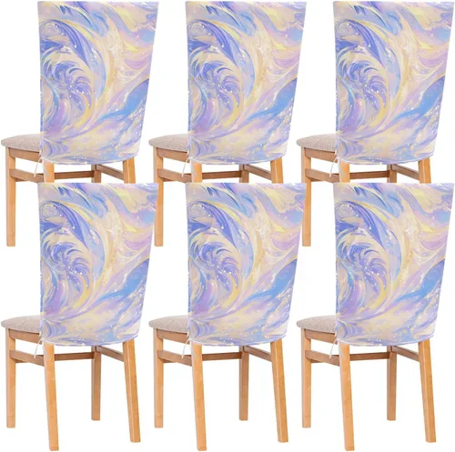 Juego de 6 fundas decorativas para silla de dormitorio, lavable a mano, lavable a mano, color azul y morado