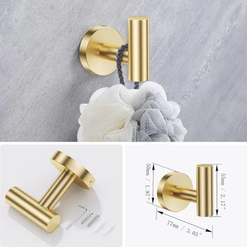 Miniatura 5 de Lairuier Juego de accesorios de baño, juego de 4 piezas para toallas que incluye soporte para papel higiénico, anillo para toallas y 2 ganchos