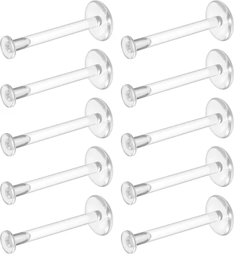 Miniatura 15 de Bioflex - Aretes transparentes para deportes, trabajo, escuela, cirugía, resonancia magnética – Piercing transparente para orejas, cartílago, hélix