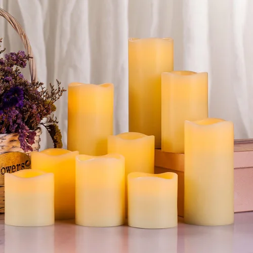 Miniatura 5 de Velas grandes de LED sin llama con temporizador remoto de 10 botones, de Ry