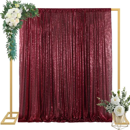 Miniatura 10 de ShinyBeauty Cortinas de Telón de Fondo con Lentejuelas 4x10 pies Negro Cortinas de Lentejuelas 2 Paneles Telones de Fondo para Bodas Telón de Fondo