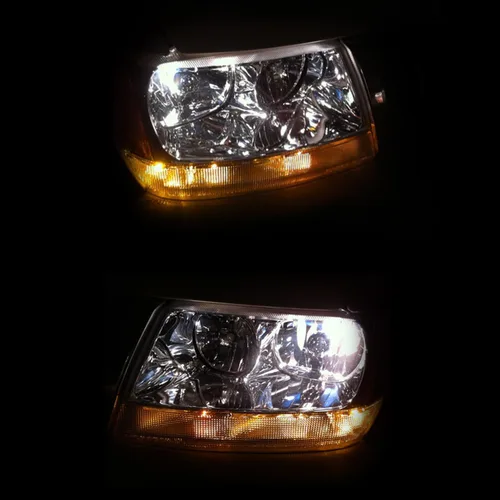 Miniatura 4 de JSBOYAT Conjunto de faros delanteros compatible con Jeep Grand Cherokee 99-04 halógeno de repuesto original para el lado del conductor y del Carcasa