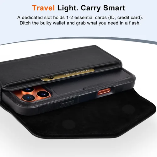 Miniatura 7 de Funda de cuero para teléfono celular con soporte para tarjeta y clip para cinturón Estuche protector para iPhone Pro 17 16 15 14 13 12 16e, Samsung