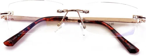 Miniatura 2 de Gafas de lectura UV con bloqueo de diamante sin montura de metal para hombre, anti bloqueo azul, lectores de lentes transparentes