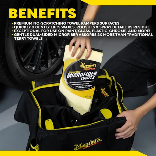 Miniatura 9 de Meguiar's - Toallas de microfibra Supreme Shine, paquete de 3 unidades, color amarillo, X2020