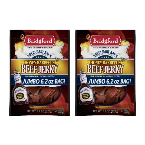 Miniatura 22 de Bridgford Sweet Baby Ray's Beef Jerky Sweet N Spicy - Paquete de 2 unidades de 6.2 onzas, cecina de res picante endulzada con alto contenido