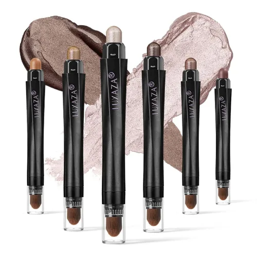 Miniatura 21 de 10 barras de sombra de ojos, brillo y neutro, color rosa champán, metálico, lápiz de sombra de ojos color crema con resistente a las manchas y al