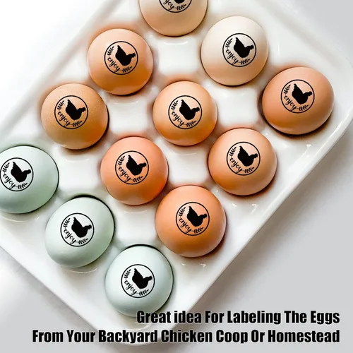 Miniatura 3 de SAVITA Sellos de huevos, bonitos sellos de huevos para huevos frescos con almohadilla de sello, sello personalizado para huevos de granja