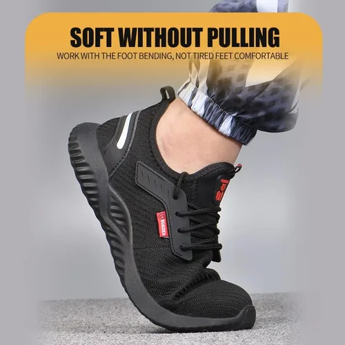 Miniatura 7 de SUADEX Zapatos de punta de acero para hombres y mujeres, zapatos de trabajo ligeros, indestructibles y transpirables, zapatos de seguridad