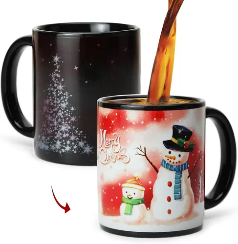 Miniatura 8 de Taza mágica que cambia de color de 12 onzas, taza de café navideña con caja de regalo para mujeres, hombres y niños