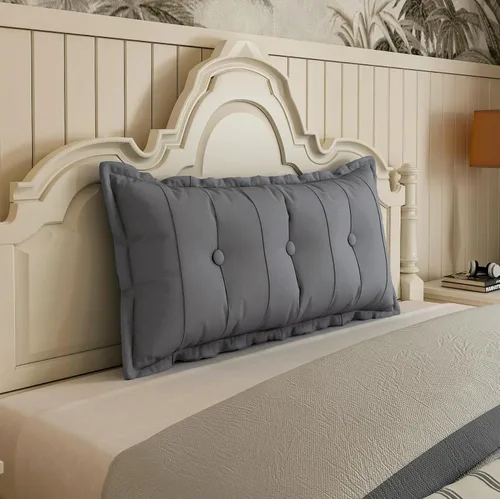 Miniatura 14 de Johnear Almohada Grande para Cabecero de Algodón y Lino, Cojín para Cama Diurna, Respaldo, Almohada Cilíndrica de Soporte y Posicionamiento
