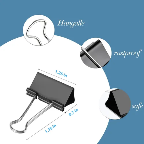 Miniatura 2 de Ufmarine Clips pequeños de 1 pulgada de largo, (72 piezas) clips de papel pequeños para suministros de oficina