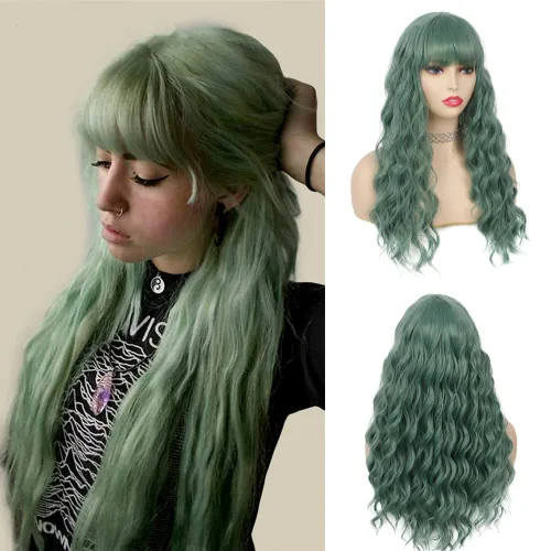 Miniatura 12 de Tseses Long Blonde Curly Wig for Women Natural Wave Hair Wigs for White Women Cosplay Party Theater Costume Wig