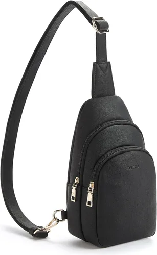 Miniatura 64 de Telena Riñonera pequeña para mujer, de cuero, cangureras, bolsa de pecho para mujer
