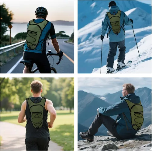 Miniatura 6 de Mochila de Hidratación Ligera con Depósito de Agua de 2L para Correr, Ciclismo, Senderismo – Mochila de Agua Antirrobo con Soporte para Teléfono