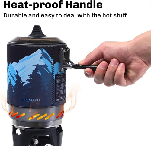 Miniatura 2 de Fire-Maple Fixed Star X2 - Sistema de estufa para mochileros y campamentos, equipo de cocina de propano al aire libre, juego de quemador de chorro