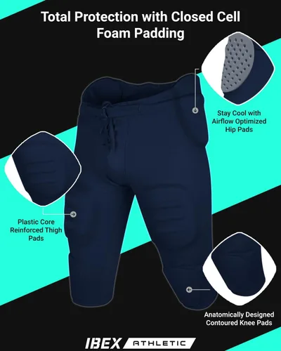 Miniatura 4 de Pantalones de fútbol juvenil integrados con 7 almohadillas - Faja de fútbol para niños, pantalones de fútbol juvenil