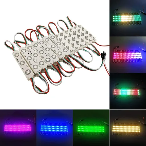 Miniatura 2 de YUNBO 100 unidades WS2811 RGB LED módulo luces DC 12V SMD 5050 direccionable color de ensueño inteligente RGB+IC módulo impermeable IP65 luces LED