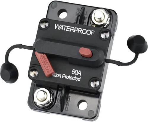 Disyuntor de 50 amperios con reinicio manual de 12 V a 48 V CC para coche, caravana, camión, autocaravana, sistema de audio estéreo automotriz,
