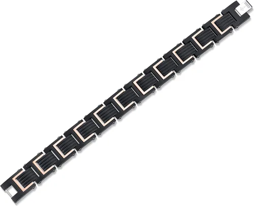 Miniatura 2 de Spartan Pulsera para hombre en acero inoxidable disponible con circonita cúbica y fibra de carbono dos tonos chapado en oro rosa plomizo o negro