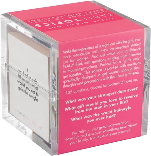 Miniatura 3 de TableTopics Juego de Tarjetas de Preguntas para Noche de Chicas - 135 Tarjetas para Iniciar Conversaciones Picantes, Juego de Noche de Chicas