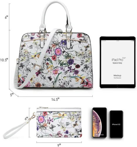 Miniatura 4 de Dasein - Juego de bolso y monedero para mujer, set de 2 piezas con 3 compartimentos, bolso con asa superior y correa para el hombro