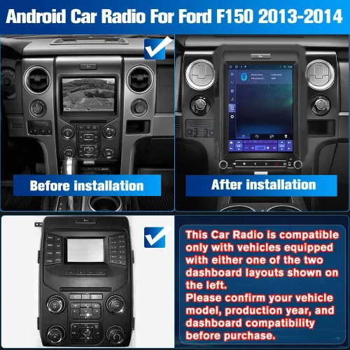 Miniatura 2 de Actualización estéreo de radio de coche para Ford F150 2013-2014, Android 13 8 Core [4 GB+64 GB] Unidad principal con pantalla táctil estilo T