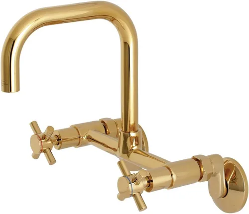 Miniatura 18 de Kingston Brass Concord - Grifo de cocina ajustable de 8 pulgadas para montaje en pared, latón cepillado