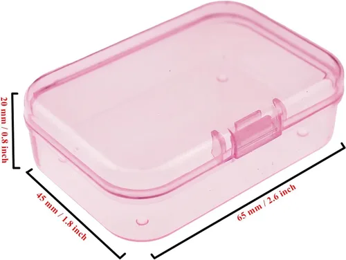 Miniatura 2 de Goodma Juego de 30 mini cajas rectangulares de plástico vacías con organizador de almacenamiento y tapas con bisagras para artículos pequeños y Rosa