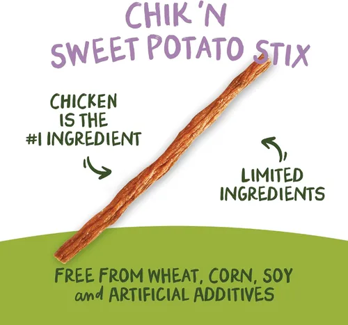 Miniatura 4 de Pet 'n Shape Chik 'n Sweet Potato Stix - Golosinas para perros, fabricadas y obtenidas en los Estados Unidos, 14 onzas