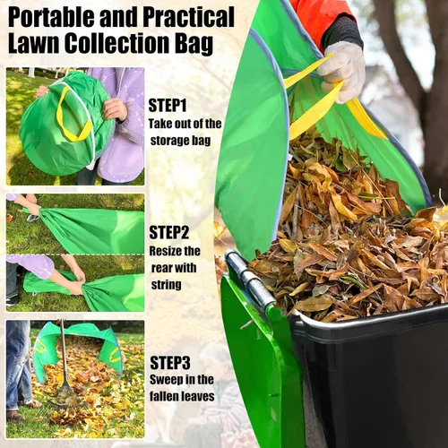 Miniatura 5 de UQM Recolector de Hojas, Bolsas de Hojas Emergentes Portátiles Extra Grandes, Herramientas Plegables para Recoger Hojas, Bolsas de Jardín