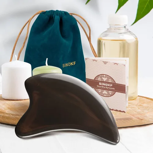 Miniatura 3 de Bian Stone Gua Sha Herramientas Faciales Raspar Masaje Cara Guasha Junta Raspar Placa 2-Delfín