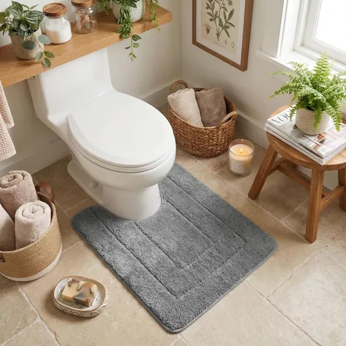 Miniatura 99 de GRANNY SAYS Alfombras de baño antideslizantes, lavables, extra suaves y absorbentes de agua para baño, alfombra de baño peluda de felpa, alfombra