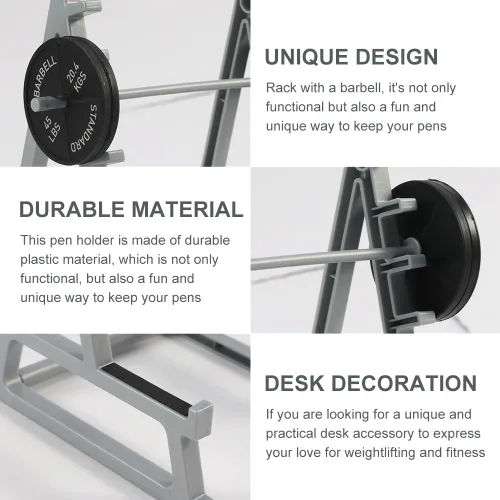 Miniatura 4 de Soporte para Barra de Halterofilia Porta Lápices, Soporte para Barra de Sentadillas Porta Lápices para Entusiastas del Fitness y Fans