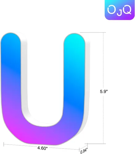 Miniatura 9 de OJQ Letras LED Iluminadas con Música Sincronizada de Letras del Alfabeto Coloridas - Luz de Dormitorio con Cambio de Color - Regalos de Cumpleaños