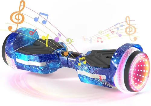 Miniatura 8 de SIMATE Patinete, ruedas LED coloridas iluminadas, altavoces Bluetooth y APP, motores duales de 250W, velocidad máxima de 8.5 mph y alcance máximo